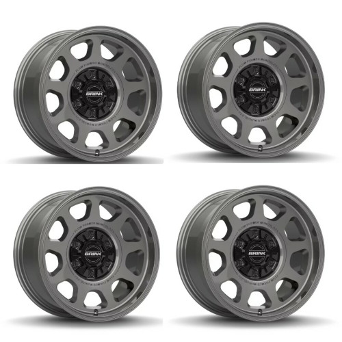 Set 4 17" Brink Wheels B303 Alpine Titanium 17x8.5 Flow Formed 6x5.5 6x135 0mm