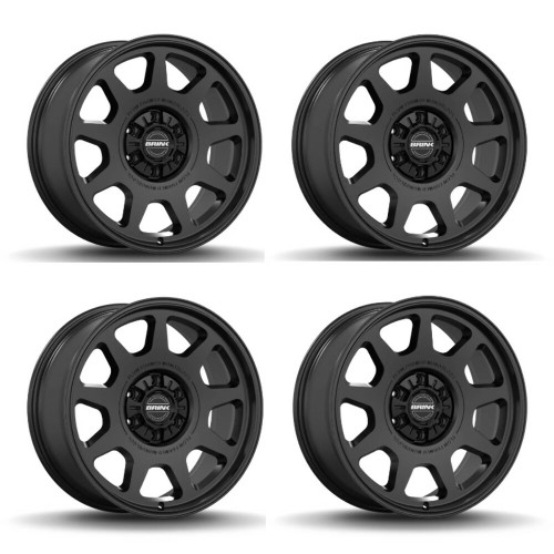 Set 4 17" Brink Wheels B301 Alpine Black 17x8.5 Flow Formed 5x5 5x4.5 0mm Rims