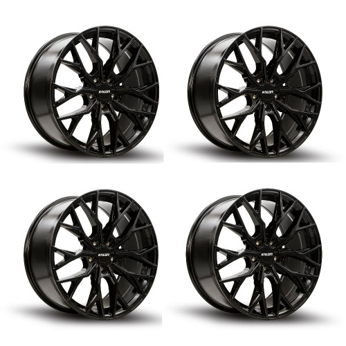 Set 4 18" Kalon Wheels Inferno 103 Gloss Black 18x8 Wheels 5x112 38mm Rims