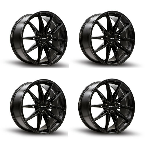 Set 4 20" Kalon Wheels Cypher 102 Gloss Black 20x8.5 Wheels 5x112 35mm Rims