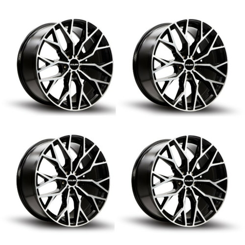 Set 4 20" Kalon Wheels Inferno 103 Black Machined Face 20x9 Wheels 5x115 35mm
