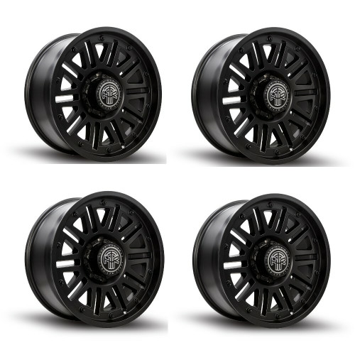 Set 4 18" Thret Offroad Storm 701 Satin Black 18x9 Wheels 5x5 -12mm Lifted Rims