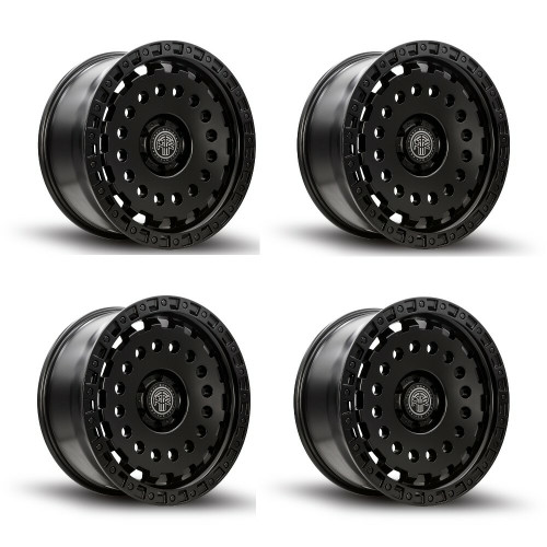 Set 4 18" Thret Offroad Firewall 702 Satin Black 18x9 Wheels 6x135 -12mm Rims