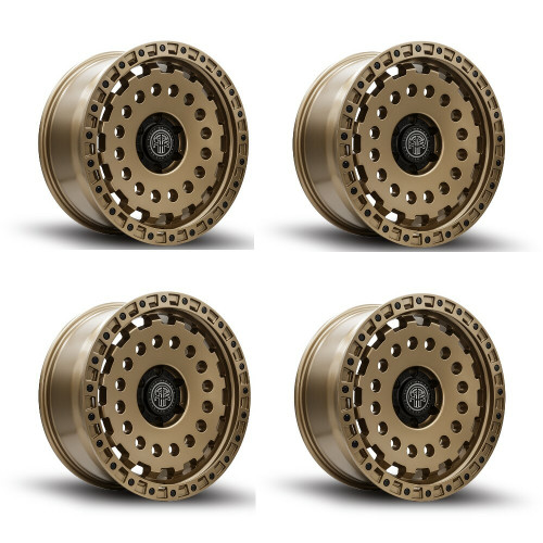 Set 4 17" Thret Offroad Firewall 702 Bronze 17x9 Wheels 8x6.5 -12mm Lifted Rims