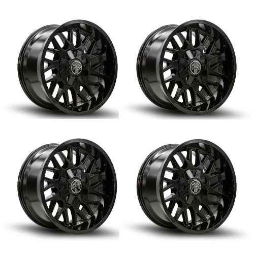 Set 4 20" Thret Offroad Revolver 803 Gloss Black 20x10 Wheels 8x6.5 8x170 -21mm