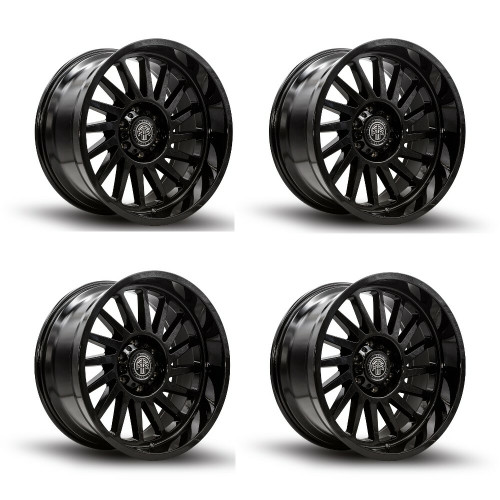 Set 4 20" Thret Offroad Omega 902 Gloss Black 20x10 Wheels 8x170 -21mm Rims