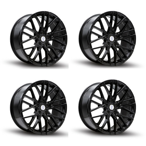 Set 4 20" Sapphire Luxury Alloys SX02-02 Gloss Black 20x9 Wheels 5x4.5 35mm Rims