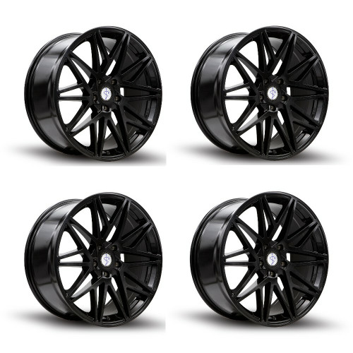 Set 4 20" Sapphire Luxury Alloys SX05-05 Gloss Black 20x9 Wheels 5x4.5 35mm Rims