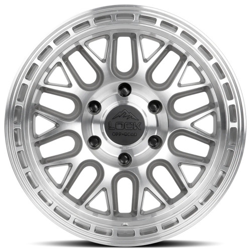 17" Lock Offroad Onyx Machine Clear Coat 17x9 Wheel 5x5 -12mm Lifted For Jeep