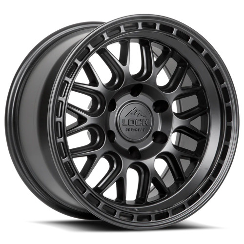 17" Lock Offroad Onyx Matte Black Matte Black Ring 17x9 Wheel 6x5.5 1mm Truck