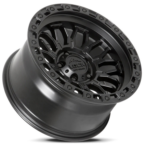 20" Lock Offroad Combat Matte Black W Matte Black Ring 20x9 Wheel 5x5 0mm Rim