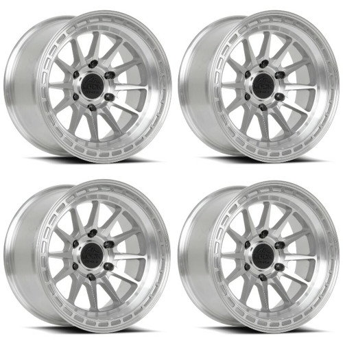 Set 4 17" Lock Offroad Baja Machine Clear Coat 17x9 Wheels 6x5.5 -12mm Rims