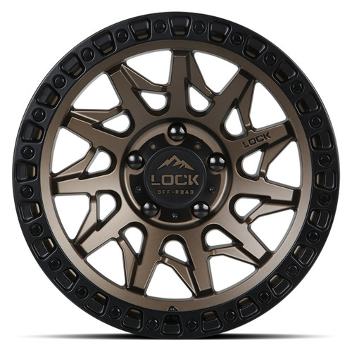 17" Lock Offroad Lunatic Matte Bronze Matte Black Ring 17x9 Wheel 6x135 1mm Rim