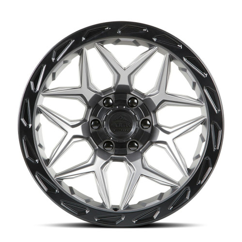 17" Lock Offroad Matrix Matte Grey Matte Black Ring 17x9 Wheel 5x5 5x5.5 0mm Rim
