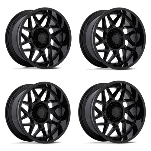 Set 4 20" Moto Metal MO812 Turbine Gloss Black 20x10 Wheels 5x5 -18mm For Jeep