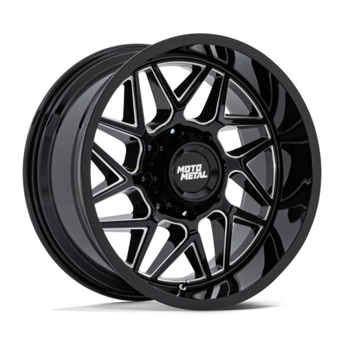 20" Moto Metal Mo812 Turbine Black Milled 20x9 Wheel 8x180 20mm For Chevy GMC