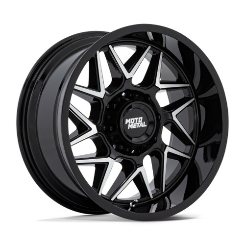 20" Moto Metal Mo812 Turbine Gloss Black Machined Face 20x9 Wheel 8x180 01mm