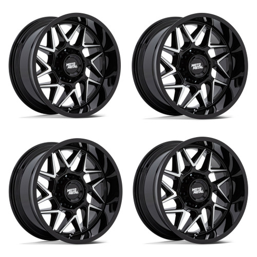 Set 4 20" Moto Metal MO812 Turbine Black Machined Face 20x10 Wheels 5x5.5 -18mm