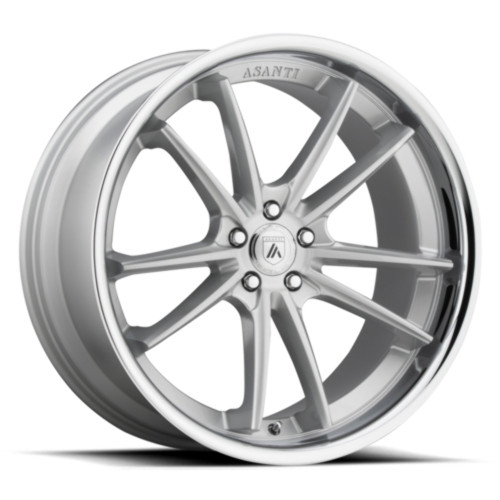 Asanti Black ABL-23 Sigma 20x10.5 5x4.5 Brushed Silver Chrome Lip Wheel 20" 38mm