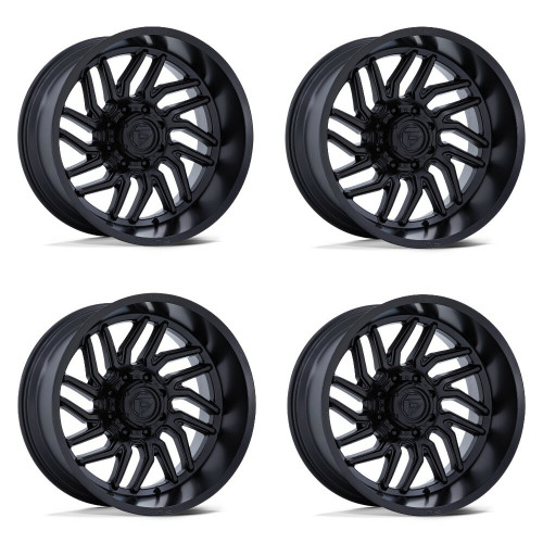Set 4 22" Fuel 1PC D864 Hurricane Blackout 22x12 8x180 -44mm Lifted Truck Wheels
