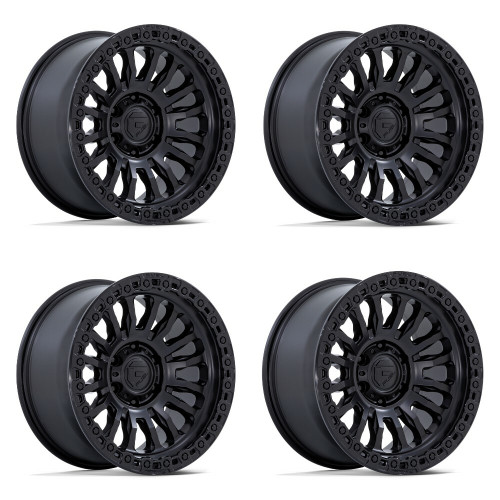 Set 4 17" Fuel FC857 Rincon Matte Black Gloss Black Lip 17x9 Wheels 8x6.5 20mm