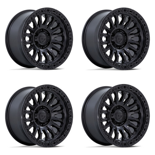 Set 4 20" Fuel FC857 Rincon Matte Black Gloss Black Lip 20x9 Wheels 8x6.5 20mm