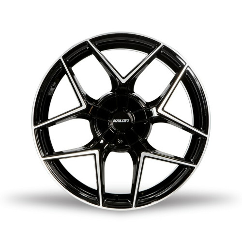 18" Kalon Wheels Falcon 201 Black Machined Face 18x8 Wheel 5x108 5x115 40mm Rim
