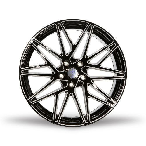 20" Sapphire Luxury Alloys SX05-05 Gloss Black Milled 20x9 Wheel 5x120 35mm Rim