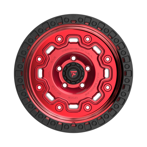 18" Fittipaldi Offroad FT100RTB Red Machined Black Lip 18x9 Wheel 5x5 0mm Rim