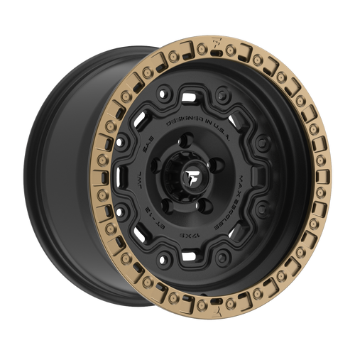 Set 4 18" Fittipaldi Offroad FT100BZ Satin Black Bronze Ring 18x9 6x135 18mm Rim
