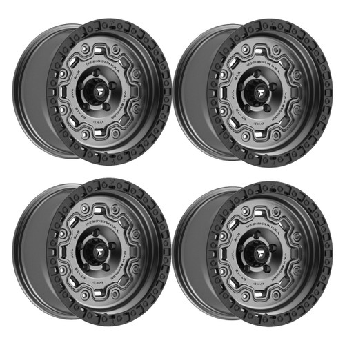 Set 4 18" Fittipaldi Offroad FT100AB Anthracite Satin Black Lip 18x9 5x5 0mm Rim
