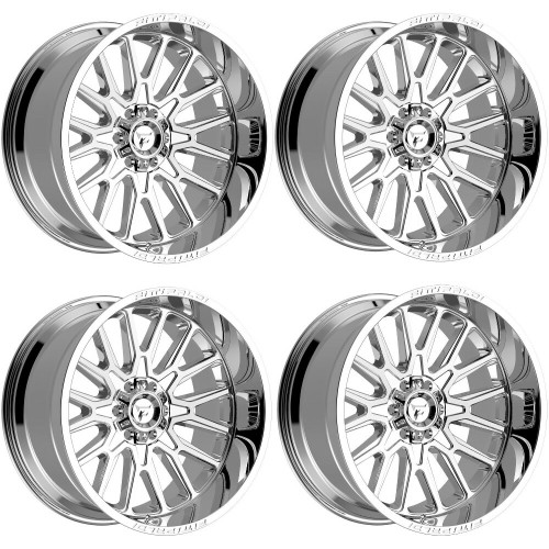 Set 4 22" Fittipaldi Offroad FA18MC Mirror Coat 22x12 Wheels 8x180 -44mm Rims