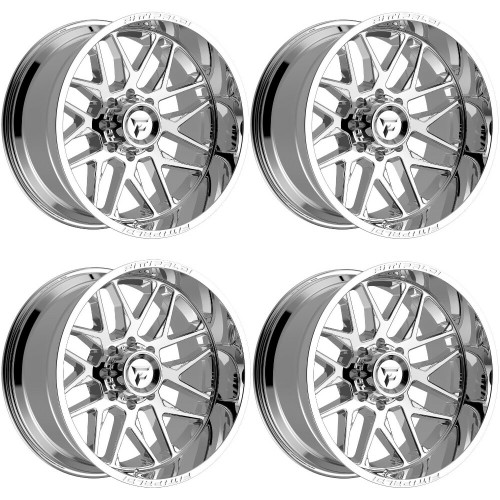 Set 4 20" Fittipaldi Offroad FA19MC Mirror Coat 20x10 Wheels 8x6.5 -19mm Rims