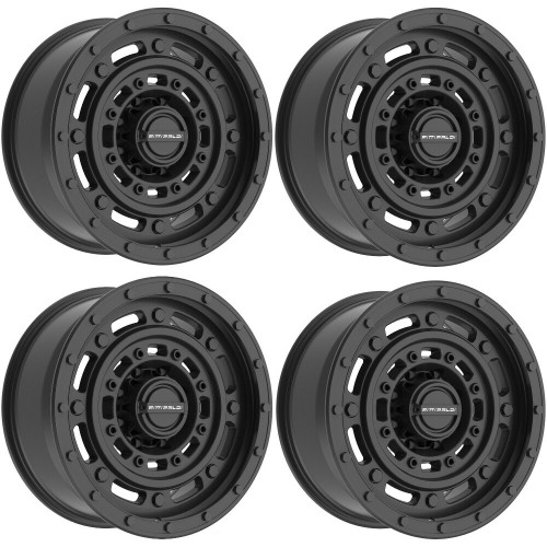 Set 4 20" Fittipaldi Offroad FT107SB Satin Black 20x9 Wheels 8x170 18mm Rims
