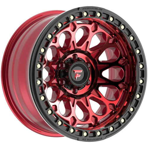 Set 4 17" Fittipaldi Offroad FB153R Red Machined Tint Black Ring 17x9 6x135 -15mm