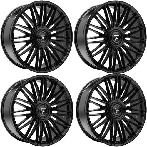 Set 4 24" Fittipaldi Street FS369B Black 24x10 6x135 6x5.5 30mm w Floating Caps