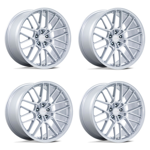 Set 4 20" TSW TW001 Daytona Gloss Silver 20x9 Wheels 5x4.5 35mm Flow Formed Rims