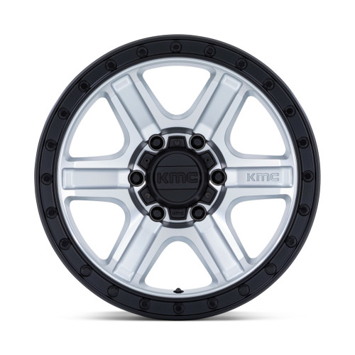 17" KMC KM551 Outrun Machined Gloss Black Lip 17x8.5 5x5 -10mm For Jeep Wheel
