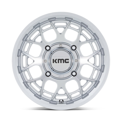 Set 4 15" KMC Powersports KS139 Technic UTV Silver Machined 15x7 4x156 38mm Rims