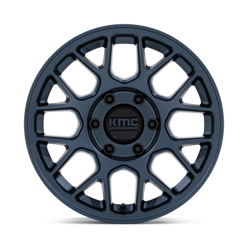 17" KMC KM730 Hatchet Metallic Blue 17x8.5 Wheel 6x135 25mm For Ford Lincoln Rim