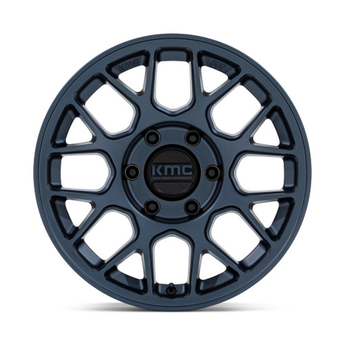 17" KMC KM730 Hatchet Metallic Blue 17x8.5 Wheel 5x5 25mm For Jeep Truck Suv Rim