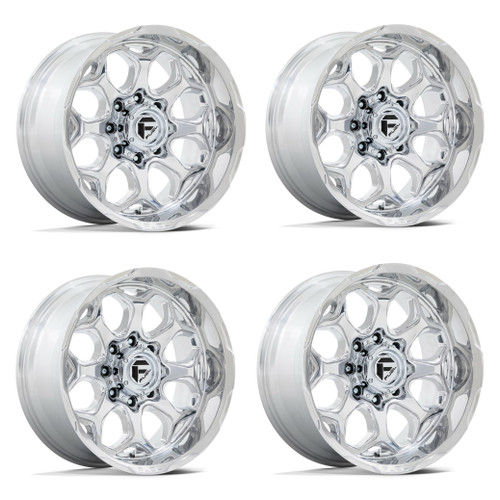 Set 4 22" Fuel 1PC FC862 Scepter Polished Milled 22x10 8x6.5 -18mm Lifted Wheels