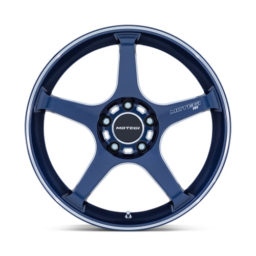 18" Motegi MR159 Battle V Obsidian Blue Machined Lip Stripe 18x9.5 5x4.5 25mm