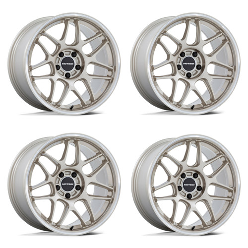 Set 4 18" Motegi MR158 Tsubaki Motorsport Gold Machined Lip 18x8.5 5x4.25 42mm
