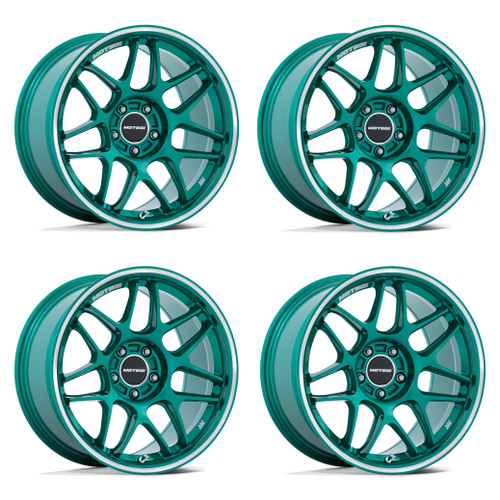 Set 4 18" Motegi MR158 Tsubaki Hokkaido Green Machined Lip 18x9.5 5x4.5 40mm Set 4 18" Motegi MR158 Tsubaki Hokkaido Green Machined Lip 18x9.5 5x4.5 40mm