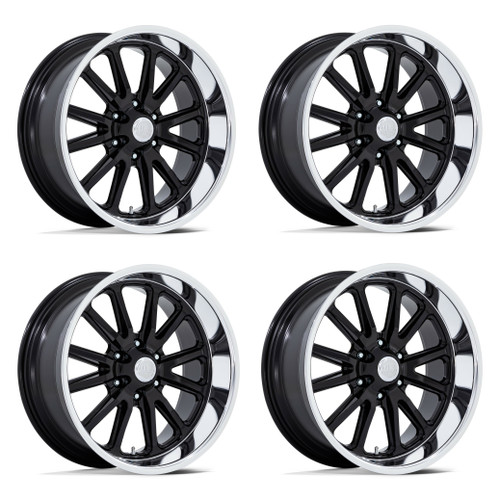 Set 4 20" US Mag UC145 Rambler 6 Gloss Black Diamond Cut Lip 20x9.5 6x5.5 01mm