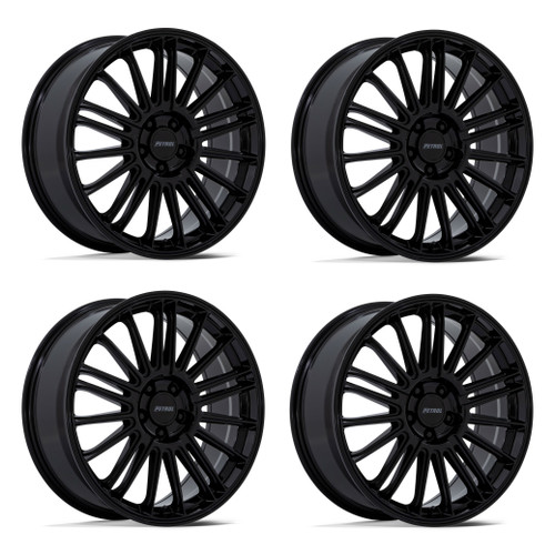 Set 4 19" Petrol PE001 P1D Gloss Black 19x8 Wheels 5x120 35mm Rims