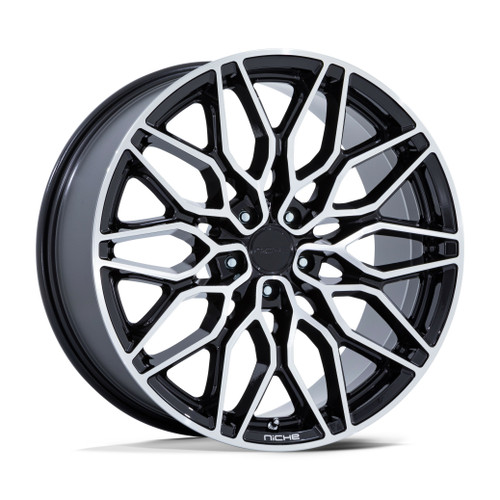 20" Niche 1PC NC277 Calabria 5 Gloss Black Machined 20x10.5 Wheel 5x112 38mm Rim