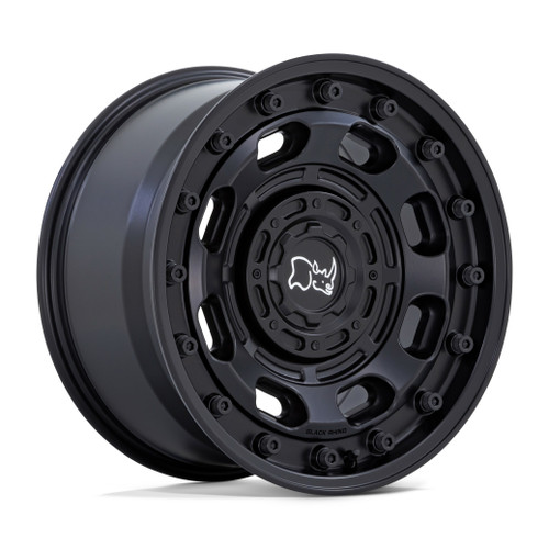 Set 4 16" Black Rhino Atlas Matte Black 16x8 Wheels 6x5.5 -10mm Lifted Truck Rim