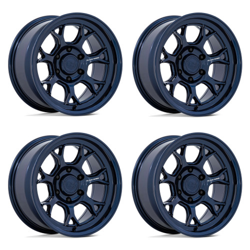 Set 4 17" Black Rhino BR017 Etosha Gloss Midnight Blue 17x8.5 Wheels 6x5.5 -10mm